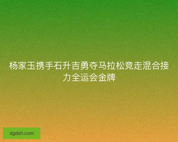杨家玉携手石升吉勇夺马拉松竞走混合接力全运会金牌